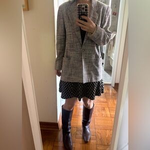 Vintage Emil Rutenberg Blazer Jacket Silk Tweed Pockets Button Lined S M USA